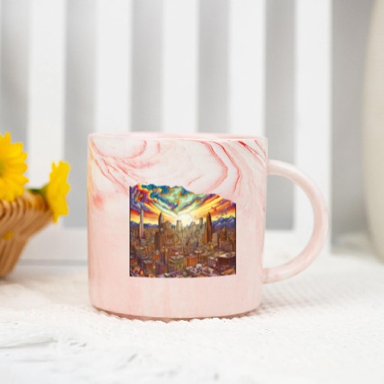 "Phoenix 3D Radiance A Limited Edition Cityscape Marble Mugs
