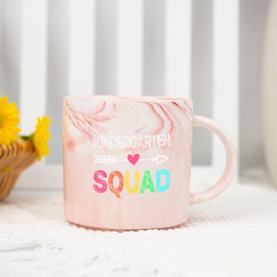 Team Kindergarten Squad Teacher Student Back To Sc Marble Mugs