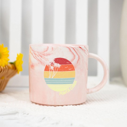 Punta Cana Dominican Republic Vacation Marble Mugs
