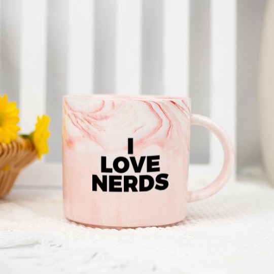 I Love Nerds Marble Mugs