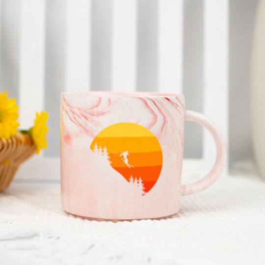 Ski Skiing Skier Ski Marble Mugs