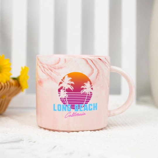 Long Beach California Marble Mugs