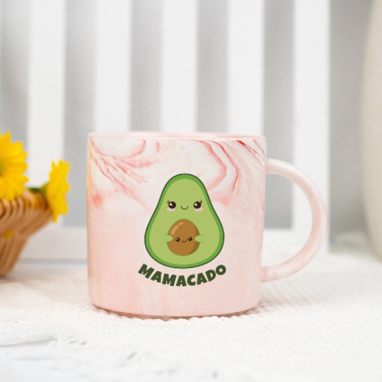 Mamacado Announcement Pregnant Avocado Pregnancy Marble Mugs
