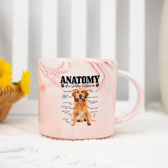 Anatomy Of A Golden Retriever Dog Mom Dad Marble Mugs