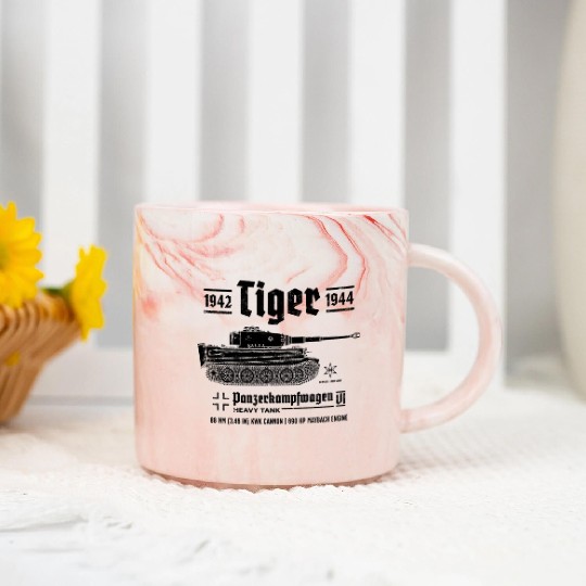 Tiger Tank Panzer World War 2 Armored Vehicle Marble Mugs