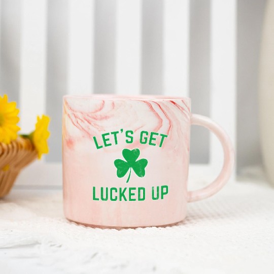 St Patricks Day Drinking Lucked Up Marble Mugs