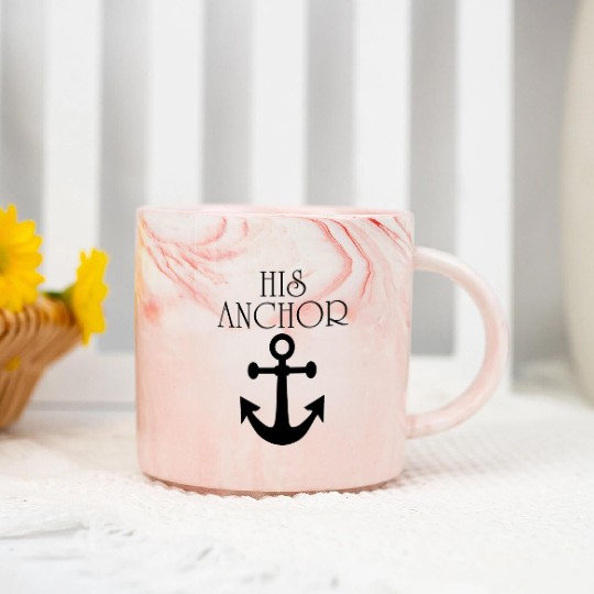 Cruise Her Captain His Anchor Marble Mugs