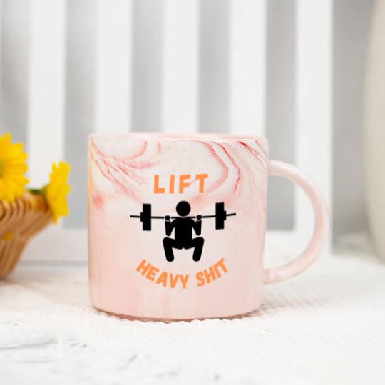 Bodybuilding Lift Heavy Shit Gym Marble Mugs