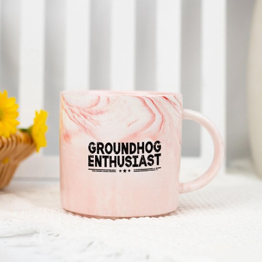 Groundhog Enthusiast Funny Groundhog Lover Marble Mugs