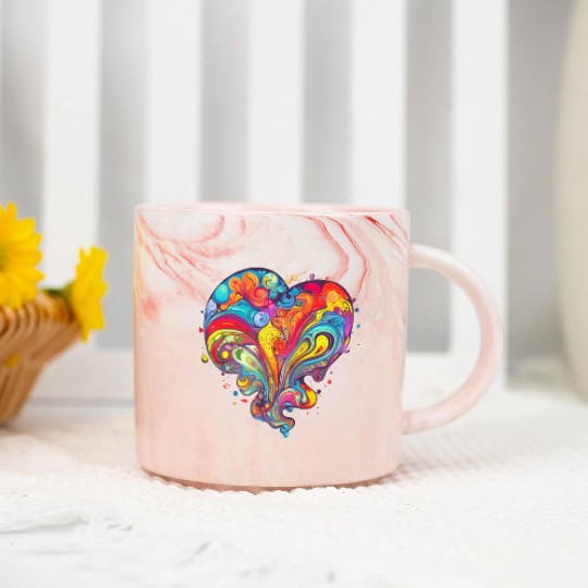 Psychedelic Love Marble Mugs