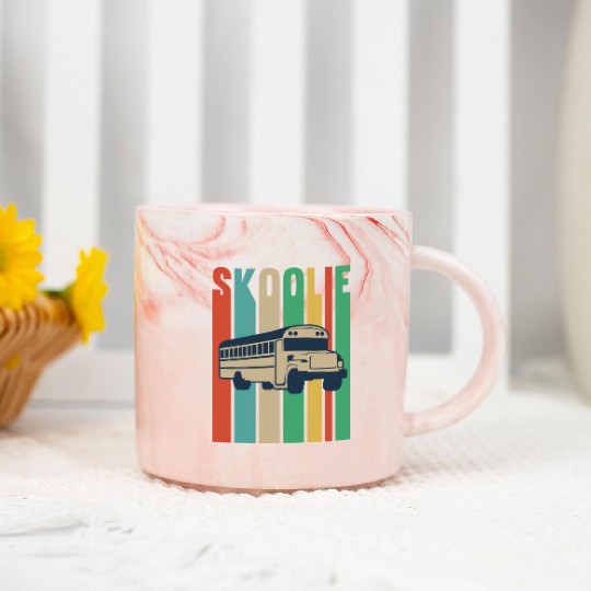 Skoolie Design For A School Bus Lover Marble Mugs