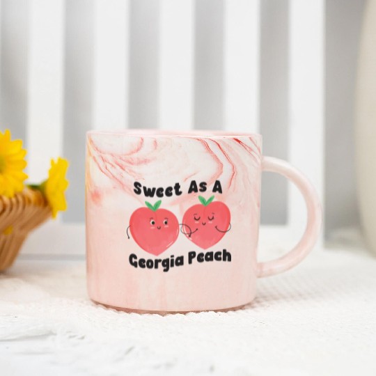 Sweet As A Georgia Peach Cute Funny Southern Marble Mugs