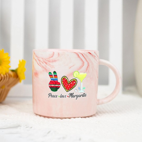 Peace Love Margarita for Plus Size Marble Mugs