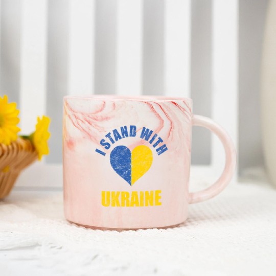 Support Ukraine I Stand With Ukraine Ukrainian Marble Mugs