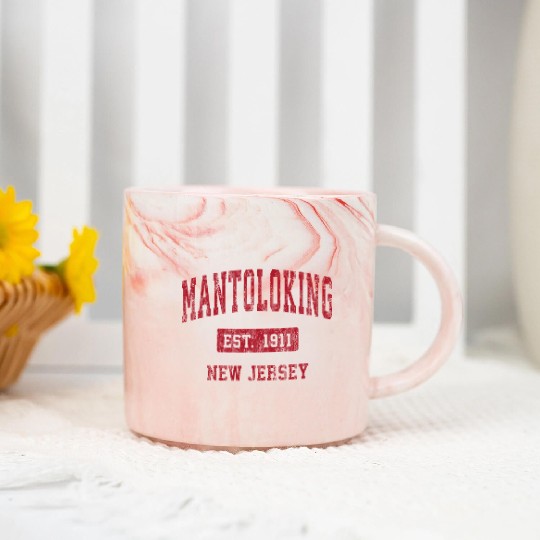Mantoloking New Jersey Nj Sports Red Marble Mugs