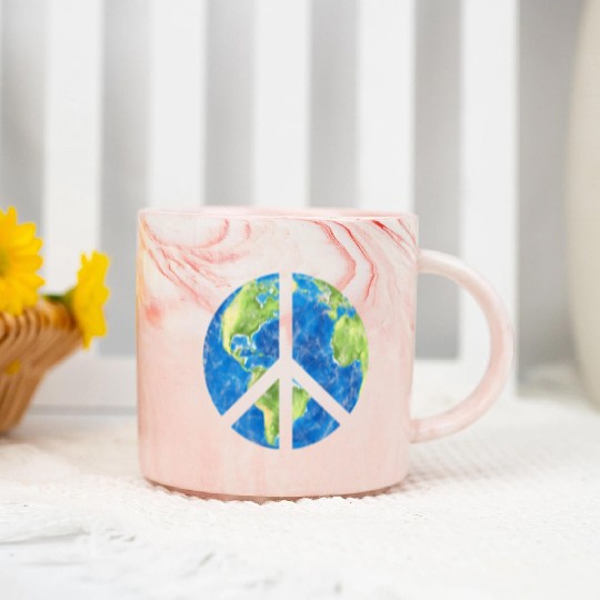 Peace On Earth World Peace Sign Marble Mugs