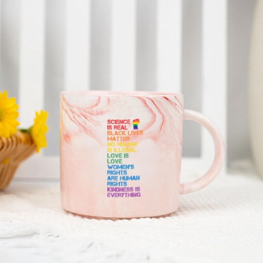 Science Is Real Black Lives Matter Lgbt Blm Fist Marble Mugs