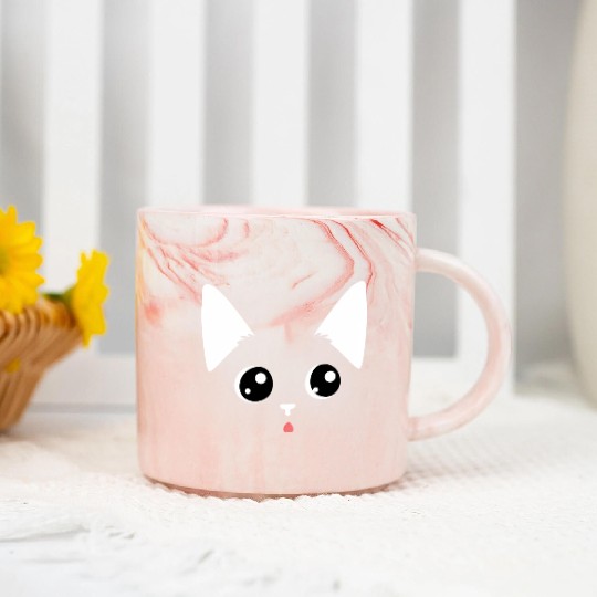Sweet Kitten Face Cat Mom Cat Dad Marble Mugs