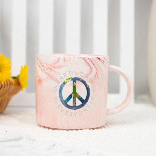 Earth Day Everyday World Global Peace On Earth Marble Mugs