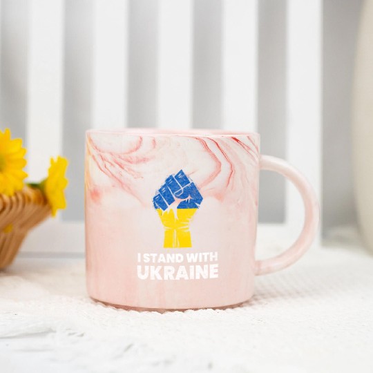Ukrainian Flag I Stand With Ukraine Flag Marble Mugs