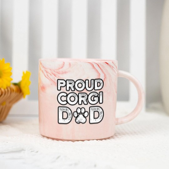 Corgi Dad Marble Mugs