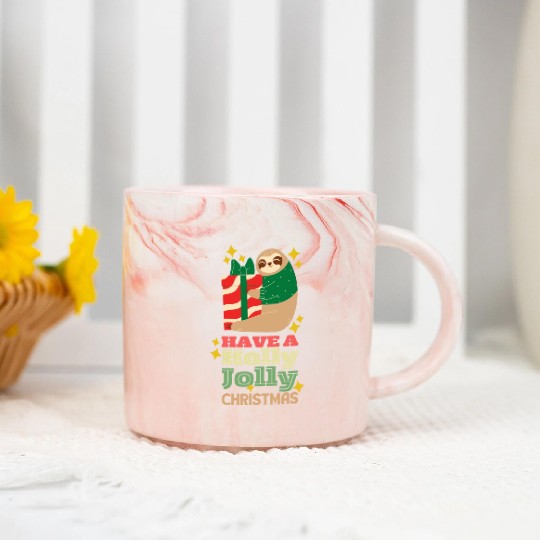 Have A Holly Jolly Christmas Marble Mugs