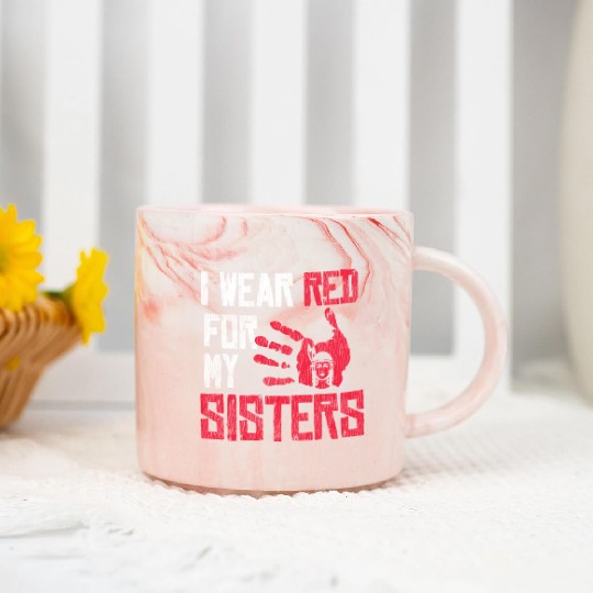 Native American I Wear Red For My Sister Indian Marble Mugs