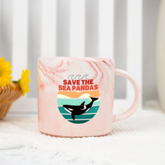 Rescue Killer Whale Orcas Save The Sea Pandas Marble Mugs