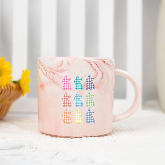 Easters For Plaid Easter Bunny Gingham Marble Mugs