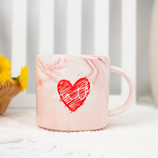 Math Heart - Math Teacher Heart Marble Mugs