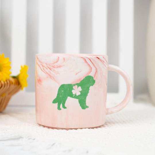 Awesome Bernard Saint Patrick'S Day Dog Dad Mom Marble Mugs