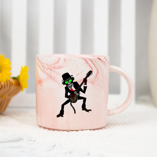 Zombie Monkey Guitar Electric Marble Mugs