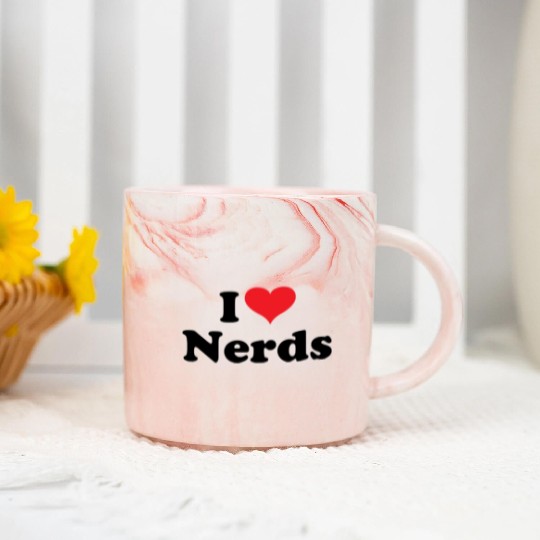 Cute I Love Nerds Marble Mugs