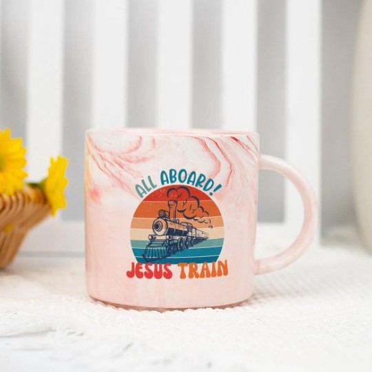 All Aboard! Je-sus Train Marble Mugs