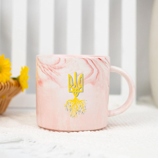 Ukraine Symbol Roo I Stand With Ukraine Free Marble Mugs