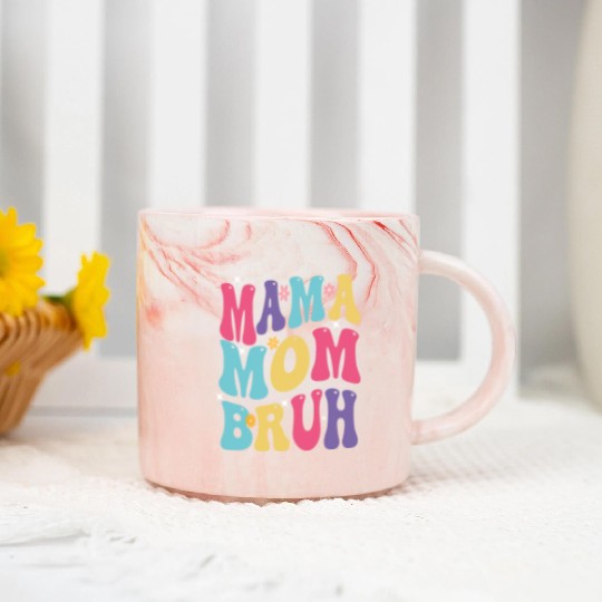 MAMA MOM BRUH Marble Mugs