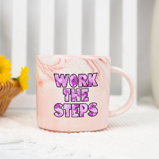 Work the Steps purple camo Marble Mugs
