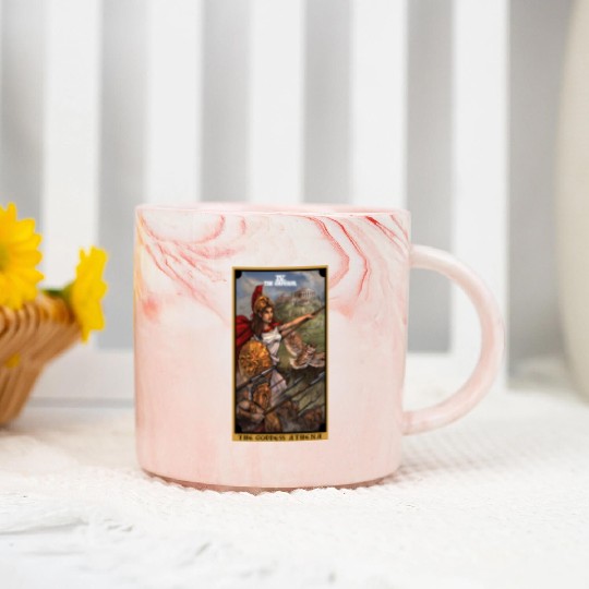 The Goddess Athena The Emperor Tarot Card Greek Marble Mugs