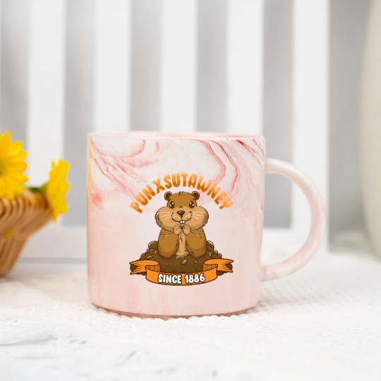 Groundhog Day Phil Ground Hog Punxsutawney Marble Mugs
