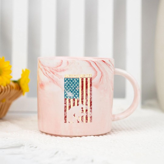 Welding Patriotic Distressed Usa American Flag Marble Mugs