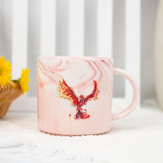 Phoenix From The Ashes Mythical Fire Bird Phoenix Marble Mugs