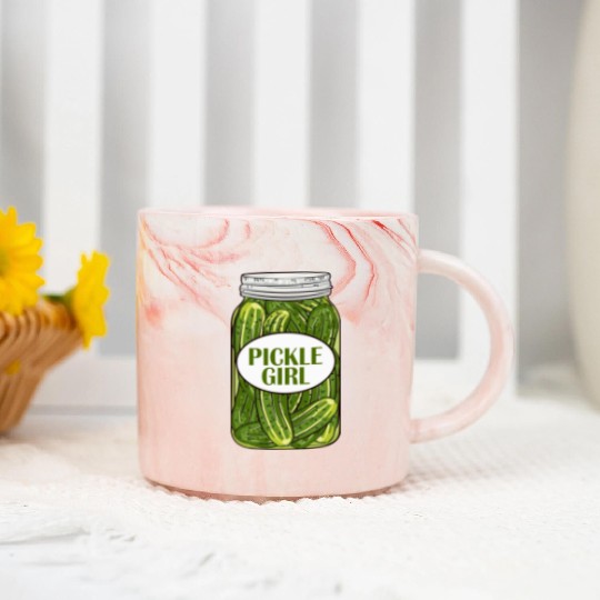 Pickle Girl Who Loves Pickles Marble Mugs