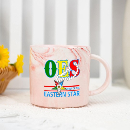 Oes Star Necklace Order Of The Eastern Star Marble Mugs