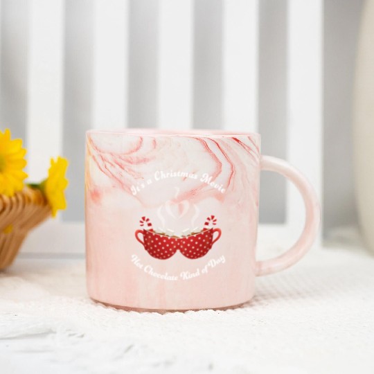 Christmas Movies Hot Cocoa Lover Marble Mugs