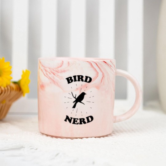 Bird Nerd Bird Watching Marble Mugs