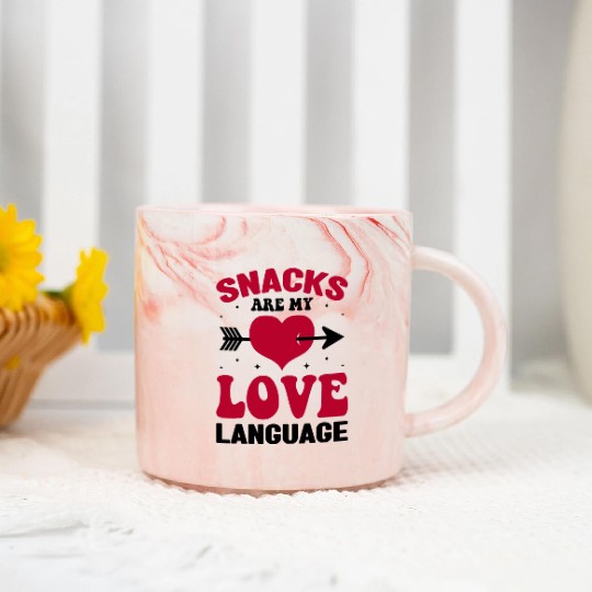 Snacks are my Love Language Funny Snack Lovers Marble Mugs