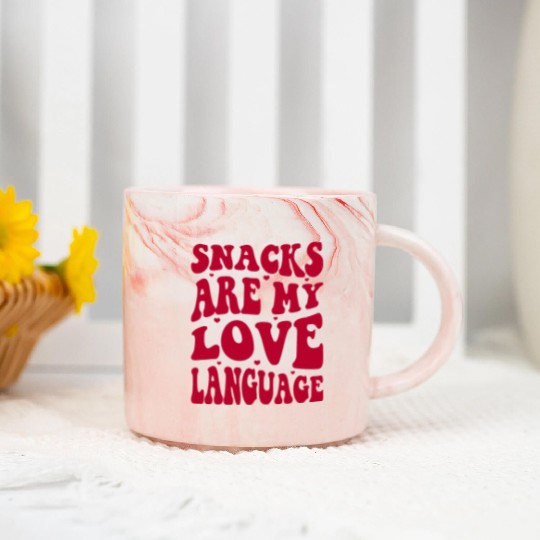 Snacks are my Love Language Funny Snack Lovers Marble Mugs