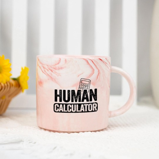 Human Calculator Back To School Funny Math Teacher Marble Mugs