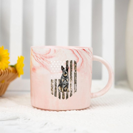 Camo American Flag Australian Cattle Dog 4Th Of Marble Mugs