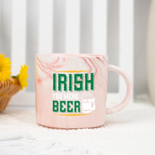 Irish You Were Beer Marble Mugs